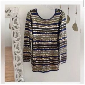 🪞 NWT open back embroidered sequin long sleeve tunic dress by victoria’s secret